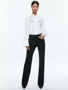 Alice + Olivia Olivia Trouser Black Minimalist Old Money Bootcut Party Coastal